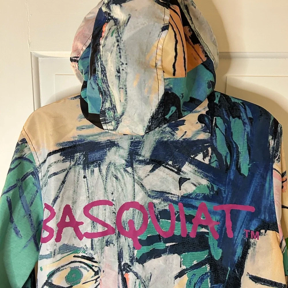 MEMBERS ONLY JEAN MICHEL BASQUIAT HOODED WINDBREAKER SIZE SMALL - Picture 12 of 12
